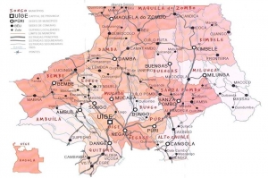 Mapa do antigo distrito do Congo Português - Uíge